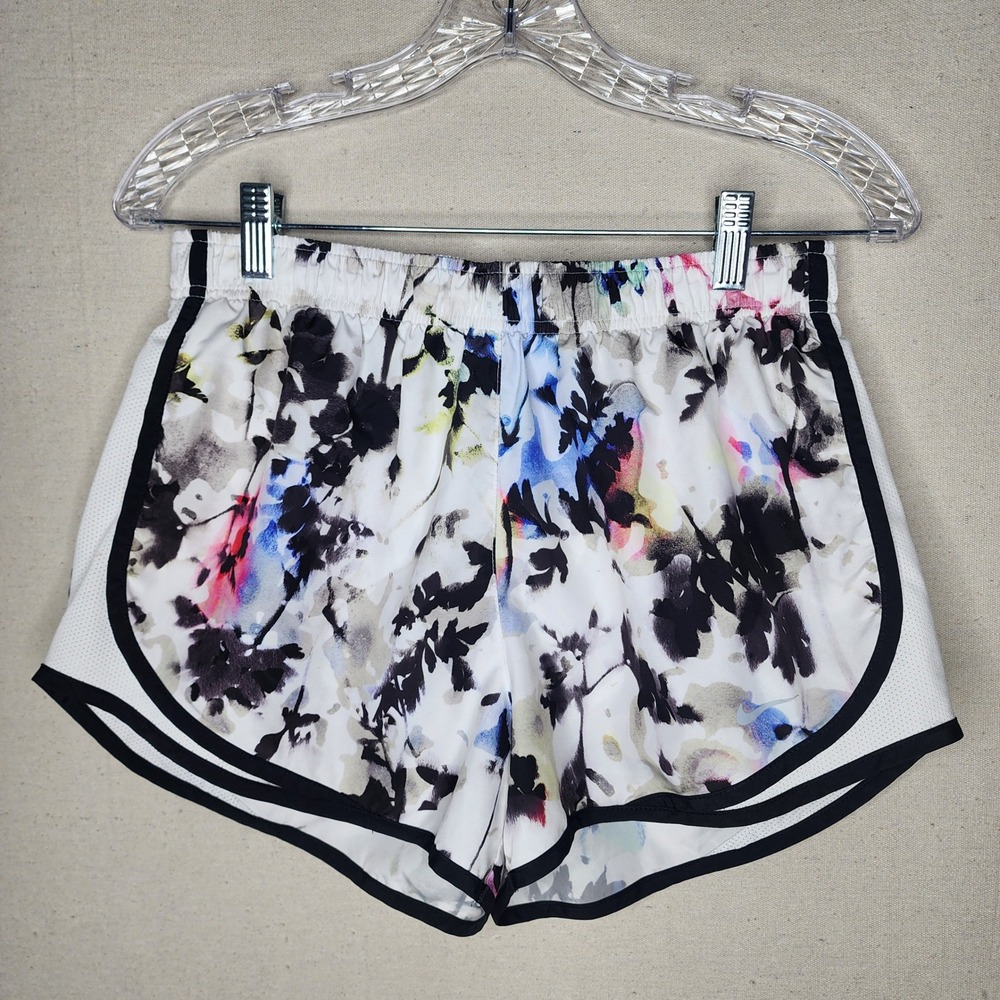 Nike Dri-FIT Womens Floral Watercolor Running Shorts Multi Color Medium M‎